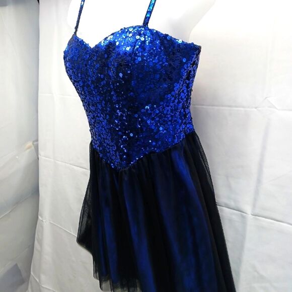 Masquerade Women's 11/12 Blue Sequined Ballerina Midi Dress. Lined. Fits 36C.... - Picture 2 of 12